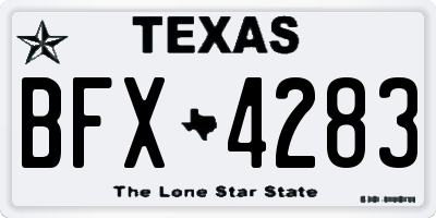 TX license plate BFX4283
