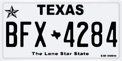 TX license plate BFX4284
