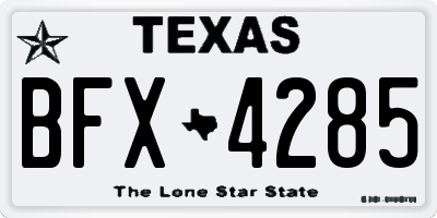 TX license plate BFX4285