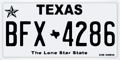 TX license plate BFX4286