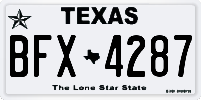 TX license plate BFX4287