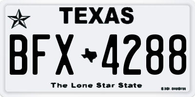 TX license plate BFX4288
