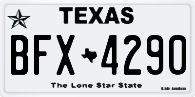 TX license plate BFX4290