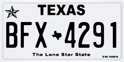 TX license plate BFX4291