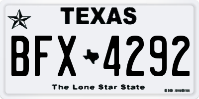 TX license plate BFX4292