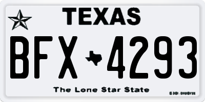 TX license plate BFX4293