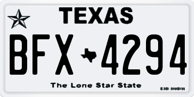 TX license plate BFX4294