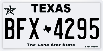 TX license plate BFX4295