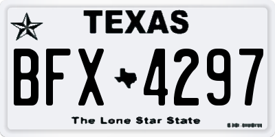 TX license plate BFX4297