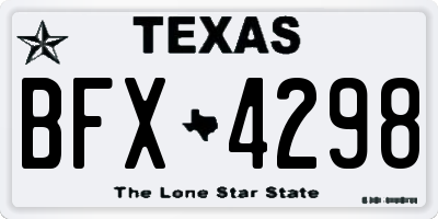 TX license plate BFX4298