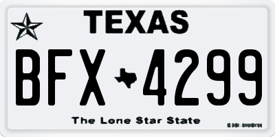 TX license plate BFX4299