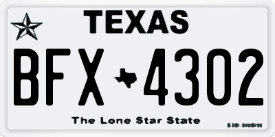 TX license plate BFX4302