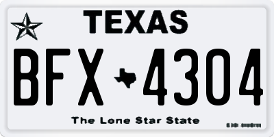 TX license plate BFX4304