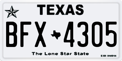TX license plate BFX4305