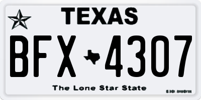 TX license plate BFX4307