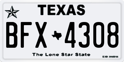 TX license plate BFX4308