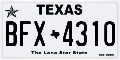 TX license plate BFX4310
