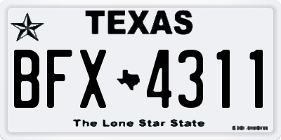 TX license plate BFX4311