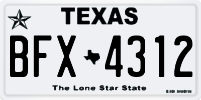 TX license plate BFX4312