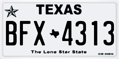 TX license plate BFX4313