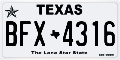TX license plate BFX4316