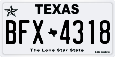 TX license plate BFX4318