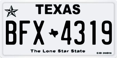 TX license plate BFX4319