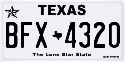 TX license plate BFX4320