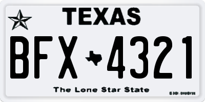 TX license plate BFX4321