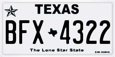 TX license plate BFX4322