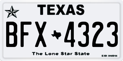 TX license plate BFX4323