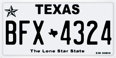 TX license plate BFX4324