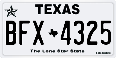 TX license plate BFX4325