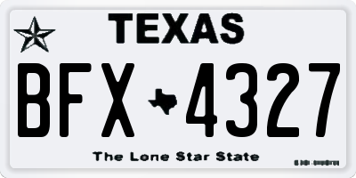 TX license plate BFX4327