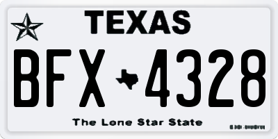 TX license plate BFX4328