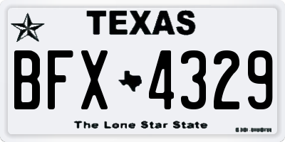 TX license plate BFX4329