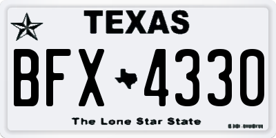 TX license plate BFX4330