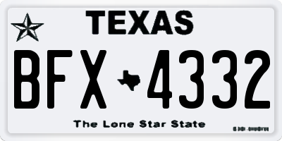TX license plate BFX4332