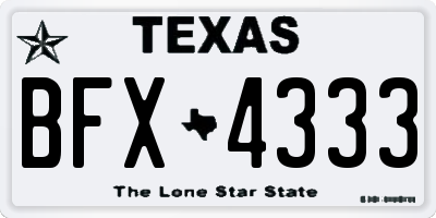 TX license plate BFX4333