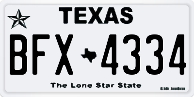 TX license plate BFX4334