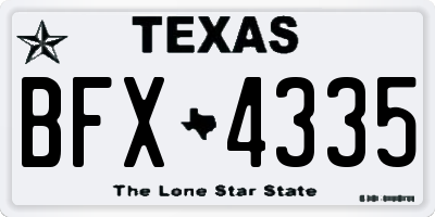 TX license plate BFX4335