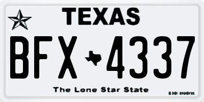 TX license plate BFX4337