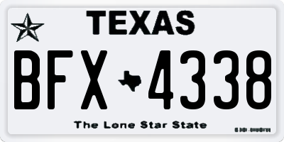 TX license plate BFX4338