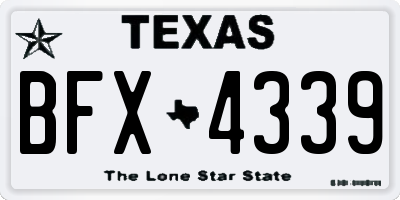TX license plate BFX4339