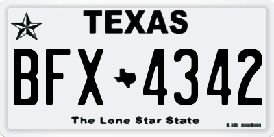 TX license plate BFX4342