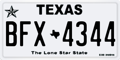 TX license plate BFX4344