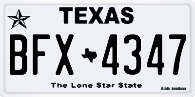 TX license plate BFX4347