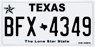 TX license plate BFX4349