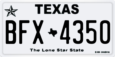 TX license plate BFX4350