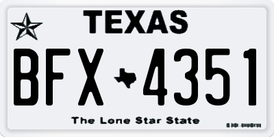 TX license plate BFX4351